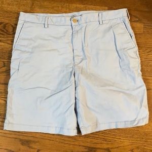 Izod flat front saltwater shorts. Light blue in color size 36